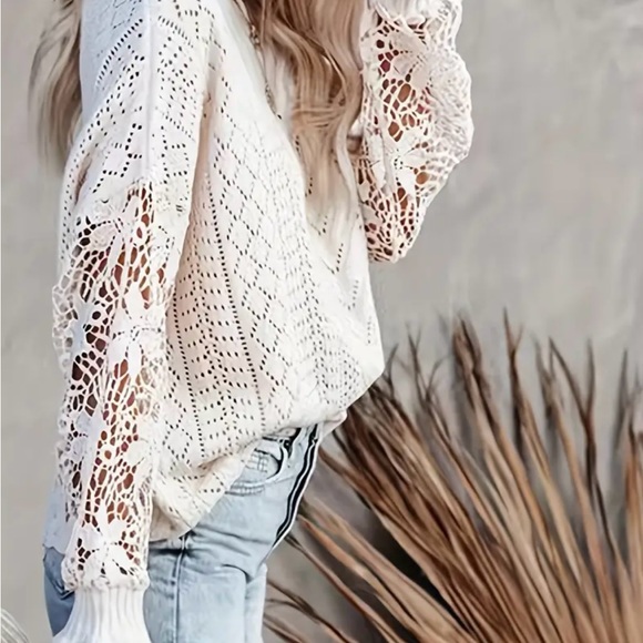Boutique Bohemian Crochet Sweater - Picture 4 of 5